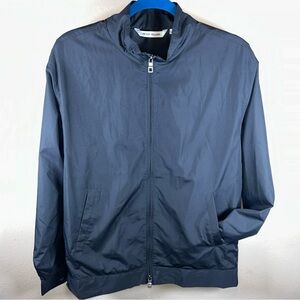 Peter Millar Black Golf Windbreaker Jacket Mens Medium Double Zip-Up MF24Z100